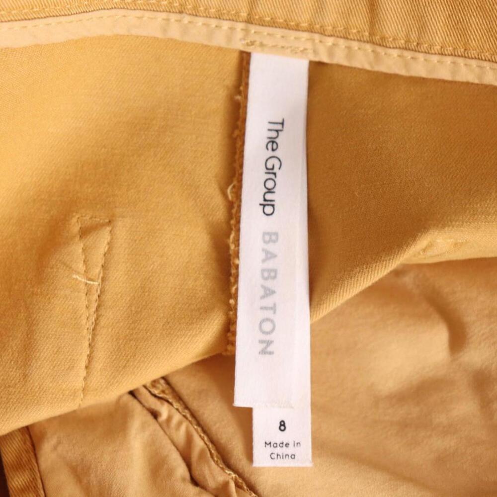 The Group Babaton Womens Size 8 Yellow Wide Leg High Rise Cropped Trouser Pants - Picture 3 of 7